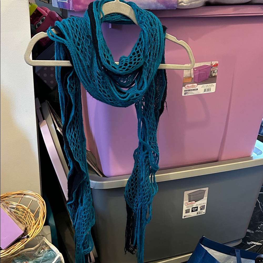 Teal Knit Scarf